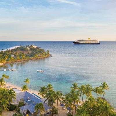 Spirit of Adventure off the coast of Antigua
